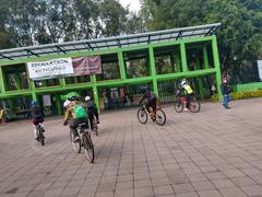 Group of people biking in Tezozomoc Park