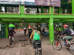 Cyclists in Parque Tezozomoc