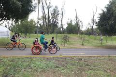 Parque Tezozomoc with lake and green areas in Azcapotzalco, Mexico City