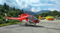 Airbus Helicopter H125 and H145 on helipad