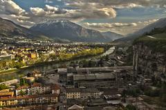 view of Italcementi factory and Trento from above