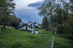 House near bus stop with a view towards Trento