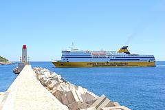 Mega Express Four Corsica Ferries ship docked at port