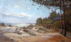 Dune du Bois de Riveau and Saint-Georges Lighthouse painting