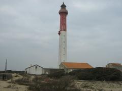 Phare de la Coubre lighthouse with red and white stripes