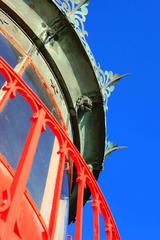 View of balustrade and lion-headed gargoyle at La Coubre lighthouse