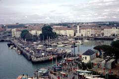 Le Bassin d'échouage and Bassin à flot intérieur at La Rochelle port, with fishing boats