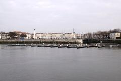 Pontoons in the La Rochelle Port dry dock basin during maintenance