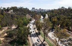 Cabrillo Freeway view from Cabrillo Bridge in Balboa Park