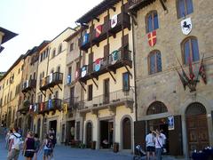 Arezzo Piazza Grande square with historical buildings on a sunny day