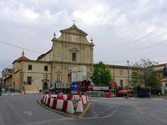 Construction site for the extension of Florence tram line 2 in Piazza San Marco