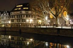 Night view of Place Benjamin Zix in Petite France