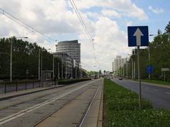 Tram line in Wrocław at Plac Grunwaldzki