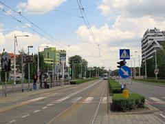 Tram line in Wrocław Plac Grunwaldzki