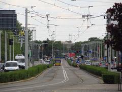 tram line in Wrocław at Plac Grunwaldzki