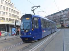 Tram no 7 on Plac Grunwaldzki in Wrocław