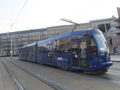 Tram no 7 on Plac Grunwaldzki in Wrocław