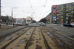 Ulica Curie-Skłodowskiej in Wrocław before the construction of Rondo Reagana