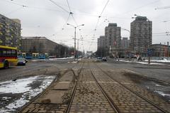 View of Plac Grunwaldzki area before the roundabout