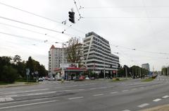 Private dormitories Starter I and Starter II at the corner of Wybrzeże Pasteura and Plac Grunwaldzki in Wrocław