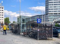 bike parking area at Grunwald Square in Wrocław