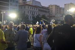 George Papandreou speaking at an event in Athens