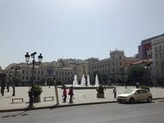 Kotzia Square in Athens with historic buildings and people