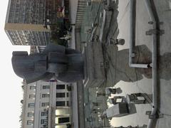 modern art sculpture of Theseus in a fountain at Kotzia Square