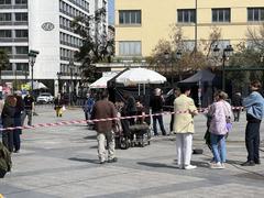 Film shoot at Place de la Résistance Nationale in Athens