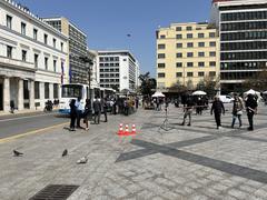 Film shooting at National Resistance Square in Athens