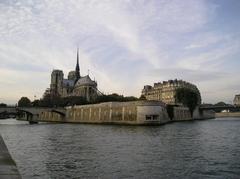 View of Île de la Cité in Paris with the Memorial of the Deportation in the foreground