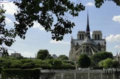 Chevet of Notre-Dame de Paris Cathedral as seen from Île Saint-Louis, Paris