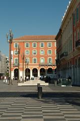 Galeries Lafayette building in Nice on Place Massena