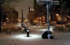 Place d'Youville in Montreal, Quebec, Canada, looking east