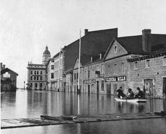 Looking East to Custom House, Foundling St., Montreal, 1869