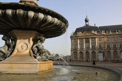 Panoramic view of Bordeaux cityscape with Garonne River