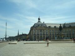 Bordeaux cityscape in July 2012 with historic buildings and bustling streets