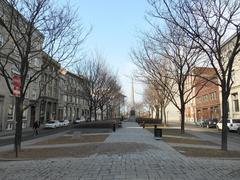 Place de la Grande-Paix-de-Montréal with the obelisk monument in the background