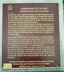 Plaque Kondiaronk et Callière at Place de la Grande-Paix-de-Montréal