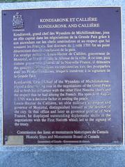 Plaque Kondiaronk et Callière at Place de la Grande-Paix-de-Montréal