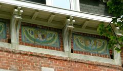 Art nouveau house detail in Anderlecht