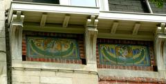 Art Nouveau house built in 1900 with detailed cornice, Anderlecht