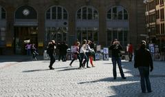 Street painter in the square outside the cathedral in Strasbourg