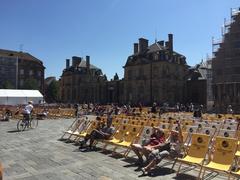 Place du Château in Strasbourg with 1000 deckchairs for the cathedral's 1000th anniversary