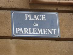 Sign on Place du Parlement in Bordeaux, France