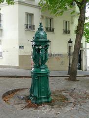 Wallace fountain at Emile Goudeau Place in Paris