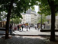 Ravignan Street seen from Emile Goudeau Place in Paris