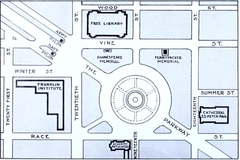 Logan Circle map Philadelphia 1934