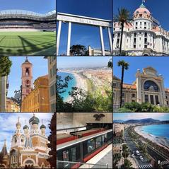 Collage of Nice, France landmarks and attractions