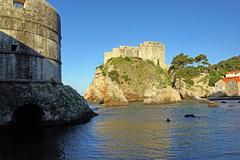 scenic view of Dubrovnik's historic city walls and sea